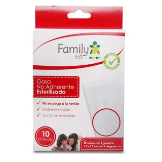 Envase de Gasa no adherente ester 10 unidades familyset