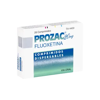 Envase de Prozac 20 mg x 28 comprimidos