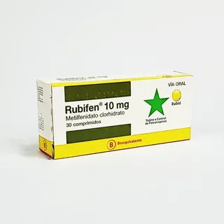 Envase de Rubifen 10 mg x 30 comprimidos rubió – exeltis