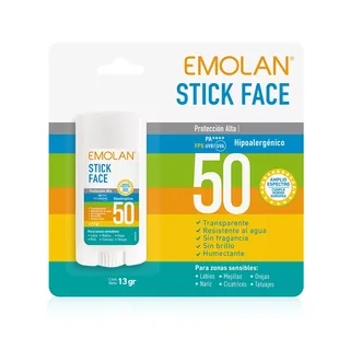 Envase de Stick face hipolargenico FPS 50 x 13 gr emolan