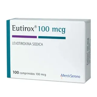 Envase de Eutirox 100 mcg x 100 comprimidos