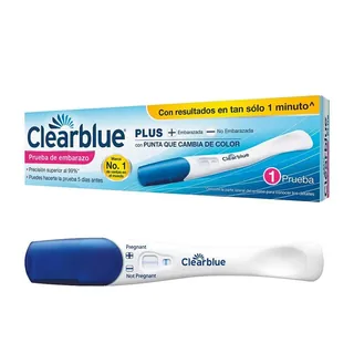 Envase de Clear blue plus test embarazo (DM) test
