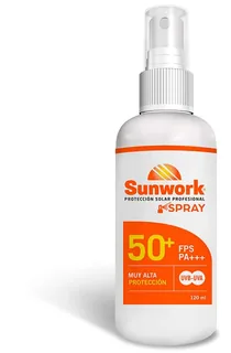 Envase de Sunwork 50+ spray x 120 ml sunwork