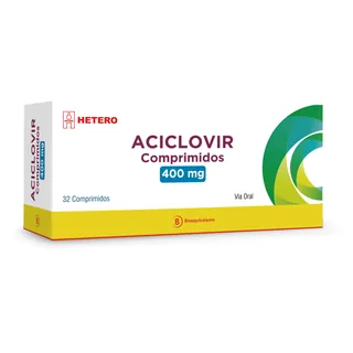 Envase de Aciclovir 400 mg x 32 comprimidos seven pharma