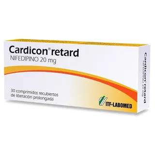 Envase de Cardicon retard 20 mg x 30 comprimidos