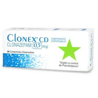 Envase de Clonex-cd 0.5 mg x 30 comprimidos