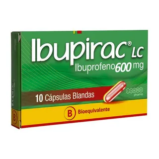 Envase de Ibupirac lc 600 mg x 10 capsulas