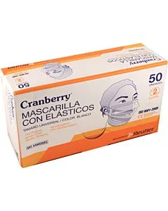 Envase de Mascarilla 3p blanco/elastico x 50 un