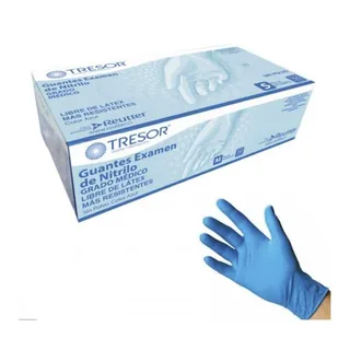 Envase de Guante nitrilo azul talla l x 100 und