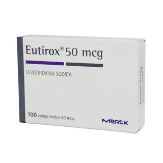 Envase de Eutirox 50 mcg x 100 comprimidos