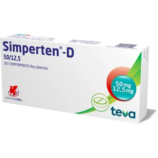 Envase de Simperten 50 mg x 30 comprimidos