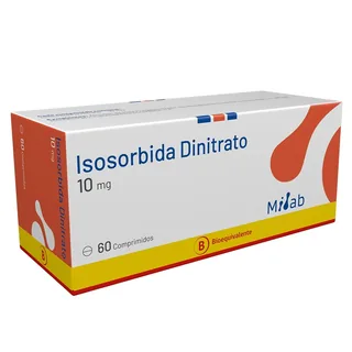 Envase de Isosorbide dinitrato 10 mg x 60 comprimidos