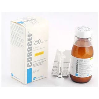 Envase de Curocef 250 MG/5 ml x 100 ml