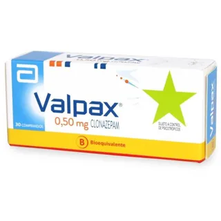 Envase de Valpax 0.5 mg x 30 comprimidos