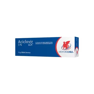 Envase de Aciclovir crema 5% x 15 gramos laboratorio chile