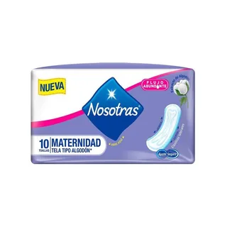 Envase de Nosotras toalla de maternidad tela algodon x 10