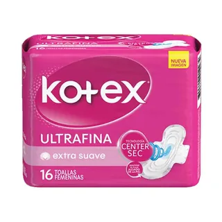 Envase de Kotex ultrafina c/alas x 16 un