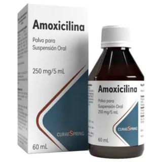 Envase de Amoxicilina 250mg/5ml suspension x 60ml