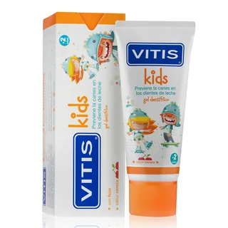 Envase de Vitis kids gel dental 50ml sabor cereza