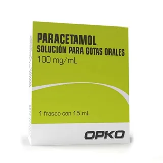 Envase de Paracetamol gotas 100 mg/ ml x 15 ml