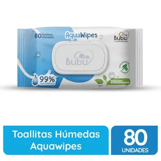Envase de Aqua wipes toallitas humedas x 80 unidades bubu