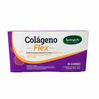 Envase de Colageno flex con vitamina d y calcio x 30 sobres spring life