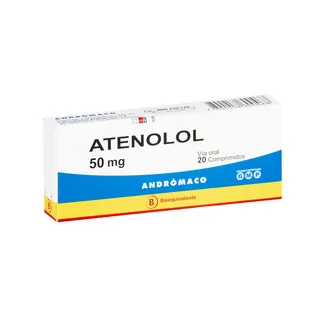 Envase de Atenolol 50 mg x 20 comprimidos