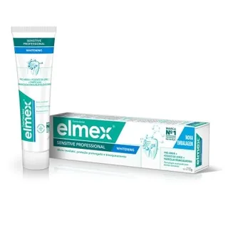Envase de Elmex crema dental sensitive whitening x 110 gr