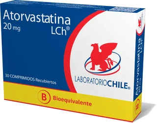 Envase de Atorvastatina 20 mg x 30 comprimidos