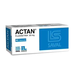 Envase de Actan 20 mg x 60 capsulas