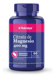 Envase de Citrato de magnesio 400 mg x 60 capsulas nutrasys