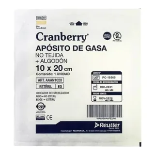 Envase de Gasa tejida 10x10 cm x 2 und 10 x 20 1 un
