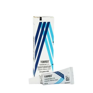 Envase de Tobrex ungüento oftálmico 0,3% x 3.5 gr