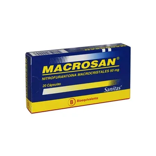 Envase de Macrosan 50 mg x 20 capsulas