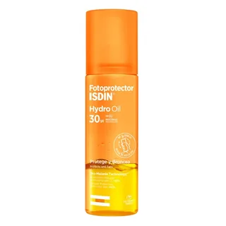 Envase de Isdin hidro oil fotopro 200 ml SPF 30 corporal