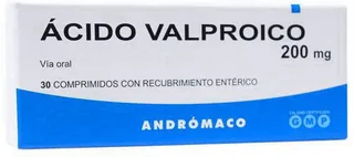 Envase de Acido valproico 200 mg x 30 comprimidos