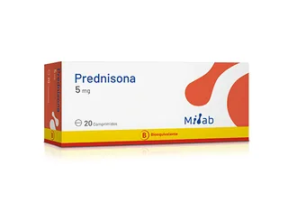 Envase de Prednisona 5 mg x 20 comprimidos