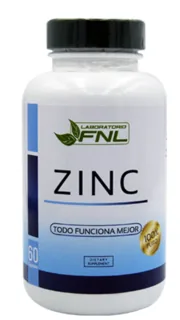 Envase de Zinc 250mg x 30 caps