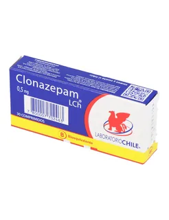 Envase de Clonazepam 0.5mg x 30 comprimidos