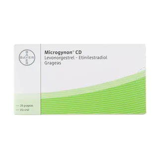 Envase de Microgynon cd 0,03 mg / 0,15 mg x 28 grageas
