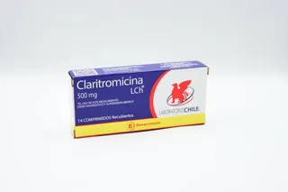 Envase de Claritromicina 500 mg x 14 comprimidos