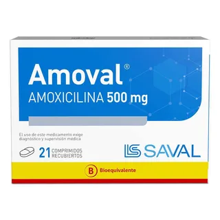 Envase de Amoval 500mg x 21 comprimidos