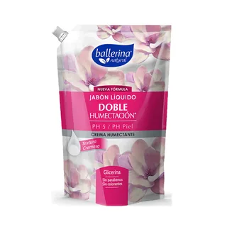 Envase de Jabon liquido glicerina ballerina x 750 ml doble humectacion ph 5