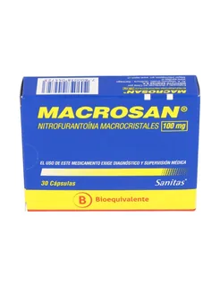 Envase de Macrosan 100 mg x 30 cápsulas