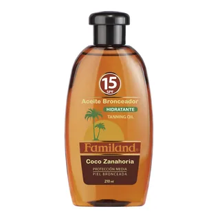 Envase de Familand aceite bronceador SPF 15 x 210 ml coco-zanahoria