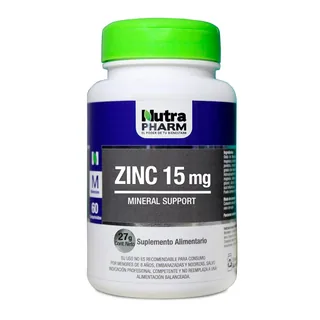 Envase de Zinc 15 mg x 60 comp