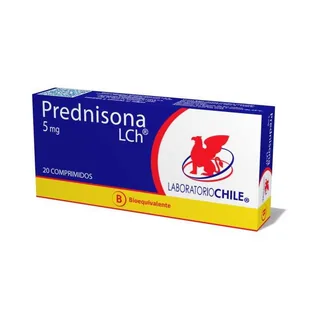 Envase de Prednisona 5 mg x 20 comprimidos