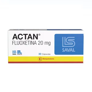 Envase de Actan 20 mg x 30 capsulas