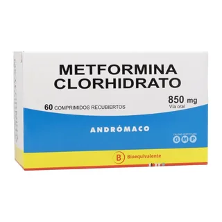 Envase de Metformina 850 mg x 60 comprimidos