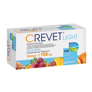 Envase de Crevet light 100mg x 100 comprimidos masticables